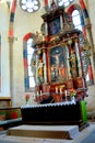 Altar. Inside the church. Ruins of medieval cistercian abbey in Transylvania.